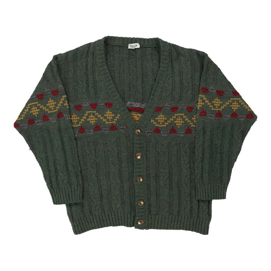 Vintage green Meccano Cardigan - womens large