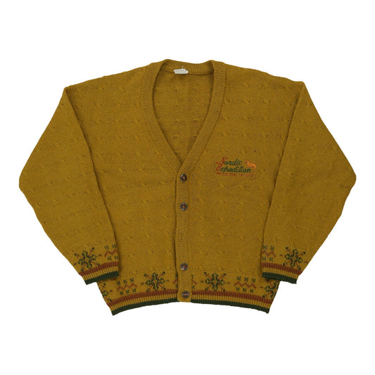 Vintage yellow Adventure Company Cardigan - womens large