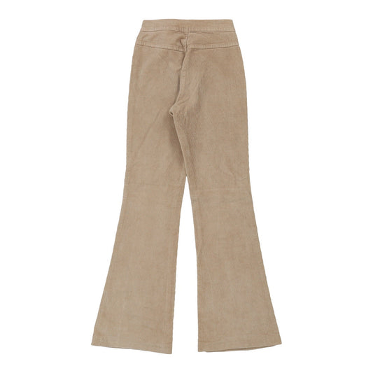 Vintage Benetton Boot Cut Cord Trousers - 22W UK 2 Beige Cotton
