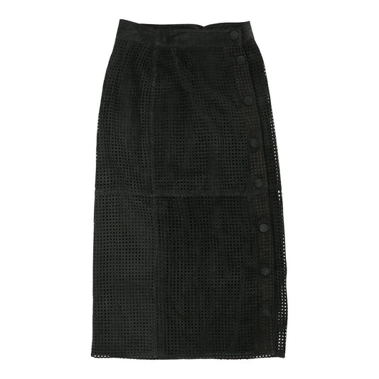 Vintage Santacroce Skirt - 26W UK 6 Black Leather