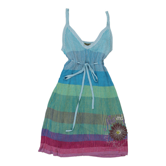 Vintage Desigual Mini Dress - Small Blue Cotton Blend