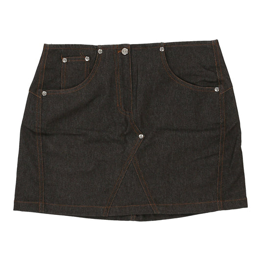 Vintage Mondadori Mini Denim Skirt - 28W UK 10 Dark Wash Cotton Blend