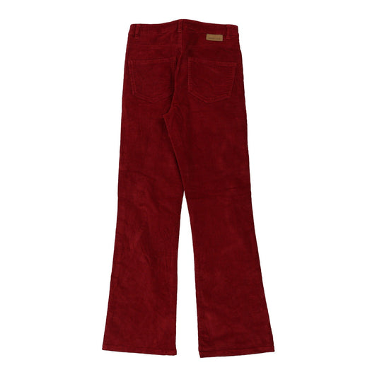 Vintage Green Cove Cord Trousers - 26W UK 6 Red Cotton