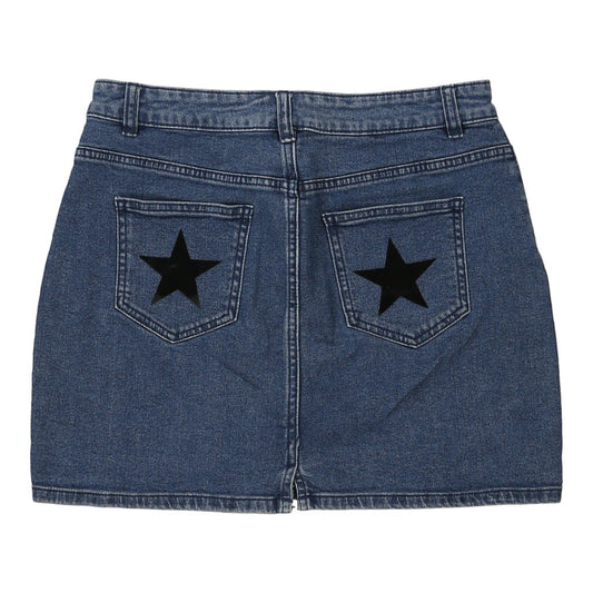 Vintage Unbranded Mini Denim Skirt - 30W UK 12 Blue Cotton
