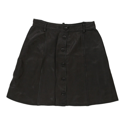 Vintage Unbranded Mini Skirt - 25W UK 6 Black Leather