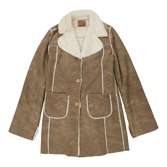 Vintage Phard Afghan Coat - Small Brown Suede