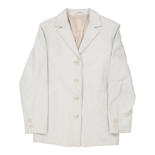 Vintage Unbranded Leather Jacket - Medium White Leather