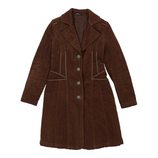 Vintage Stefanel Coat - Small Brown Cotton Blend