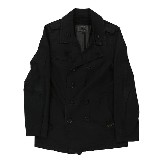 Vintage black Scotch & Soda Trench Coat - mens small