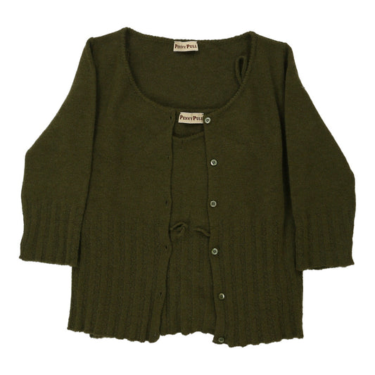 Vintage Penny Pull Co-Ord - Large Khaki Wool