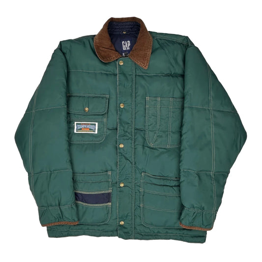 90S Multi Pocket Gap Tactical Puffer - Small Green Nylon