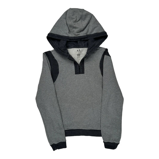 Armani Exchange Hoodie - Small Grey Cotton Blend