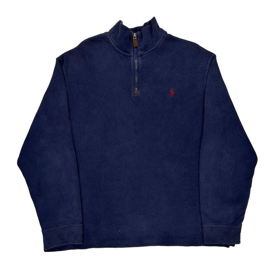 Polo By Ralph Lauren 1/4 Zip - 2XL Blue Cotton