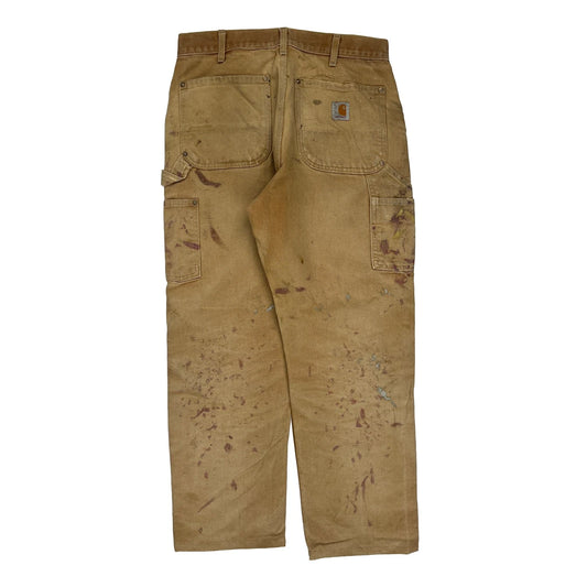 Carhartt Double Knee Carpenter Trousers - 31W 28L Brown Cotton