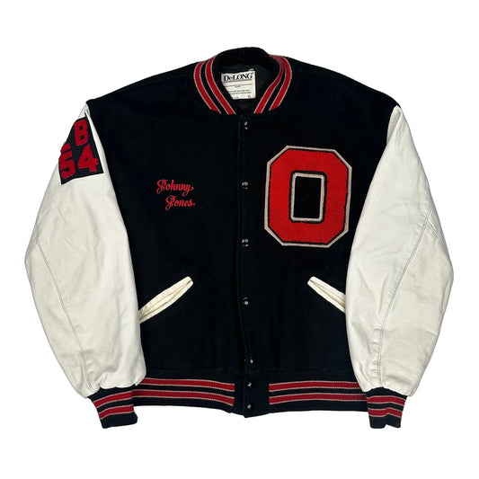 Johnny Jones Delong Varsity Jacket - XL Black Wool Blend