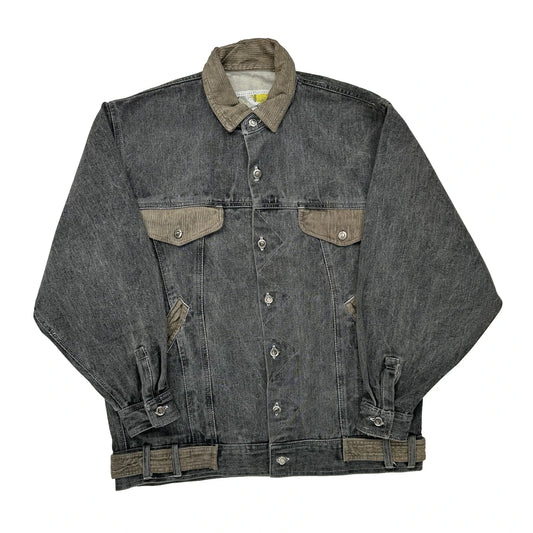 Unbranded Two Tone Denim Jacket - Medium Grey Cotton