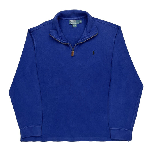 Vintage Polo By Ralph Lauren 1/4 Zip - XL Blue Cotton