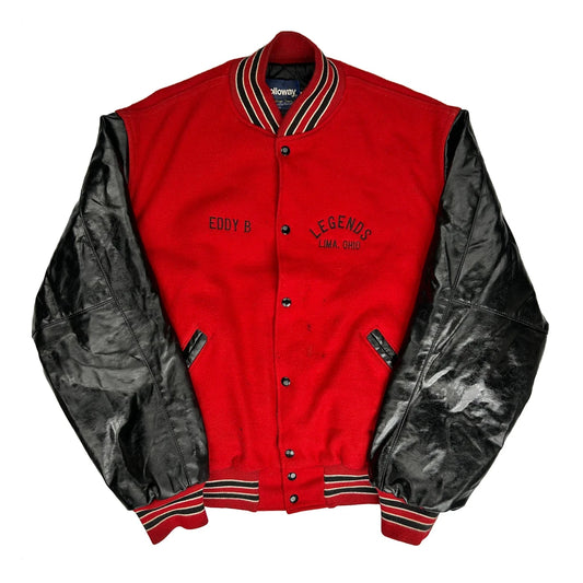 Holloway College Varsity Jacket - 2XL Red Leather