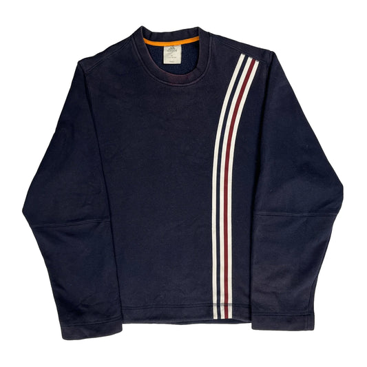 Three Stripes Design Adidas Striped Sweatshirt - 2XL Navy Cotton