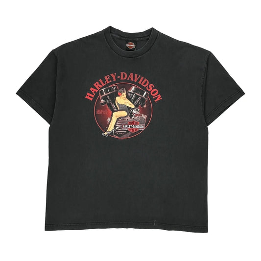 Louisville Kentucky Harley Davidson Graphic T-Shirt - XL Black Cotton