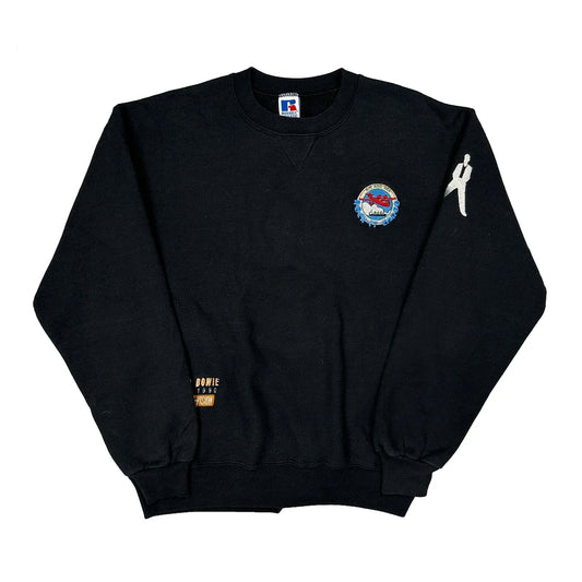 David Bowie 1990 Tour Russell Athletic Sweatshirt - Large Black Cotton