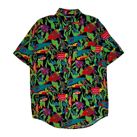 Apparatus Graphic Hawaiian Shirt - Medium Multicoloured Cotton