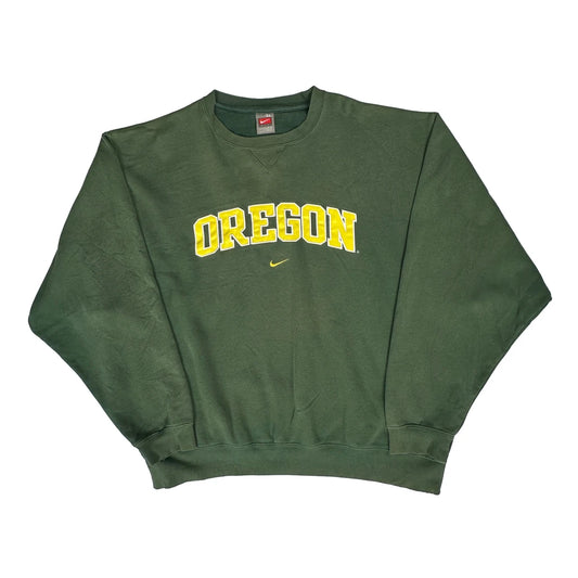 Oregon Nike College Sweatshirt - XL Green Cotton