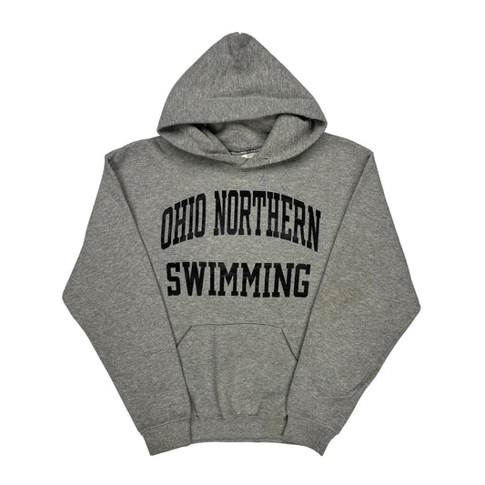 Ohio Northern Swimming Russell Athletic College Hoodie - Medium Grey Cotton Blend
