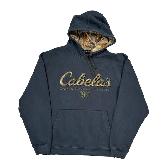 Cabelas Camo Hoodie - Large Blue Cotton