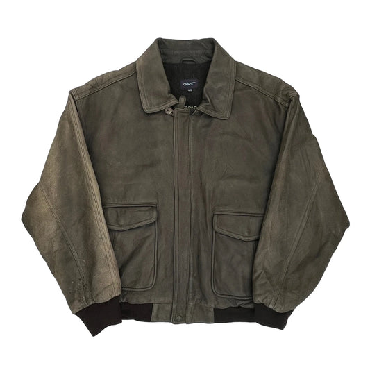 Gant Leather Jacket - XL Brown Leather