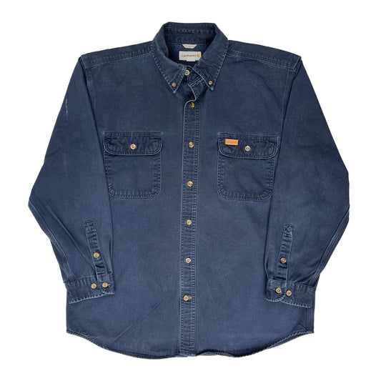 Original Fit Carhartt Denim Shirt - Large Navy Cotton