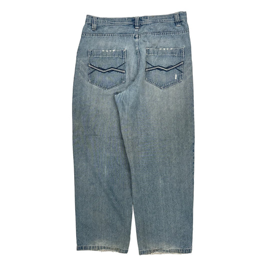 Southpole Wide Leg Jeans - 34W 30L Light Wash Denim