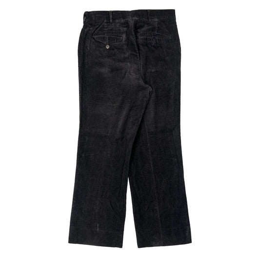 Vintage Polo By Ralph Lauren Cord Trousers - 30″ Waist Black Corduroy