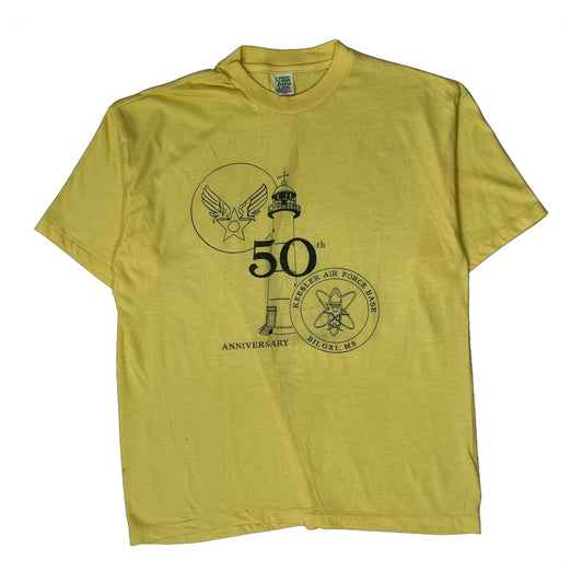50Th Anniversary - Keesler Air Force Base Xpress Knits Graphic T-Shirt - XL Yellow Polyester Blend