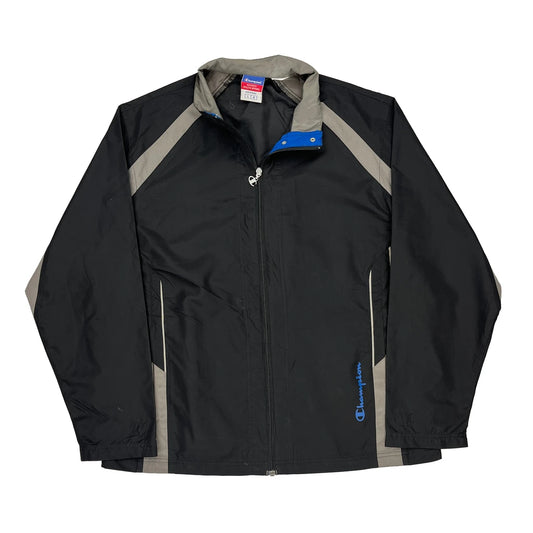 Champion Contrast Stitch Jacket - Large Black Polyester