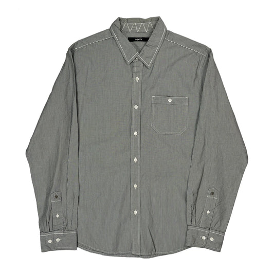Levis Striped Shirt - XL Grey Cotton