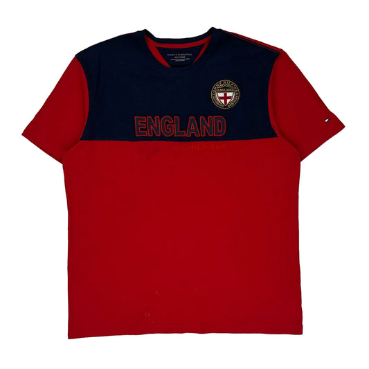 England Tommy Hilfiger Graphic T-Shirt - XL Navy Cotton
