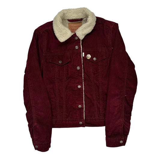 Levis Cord Jacket - Medium Burgundy Cotton