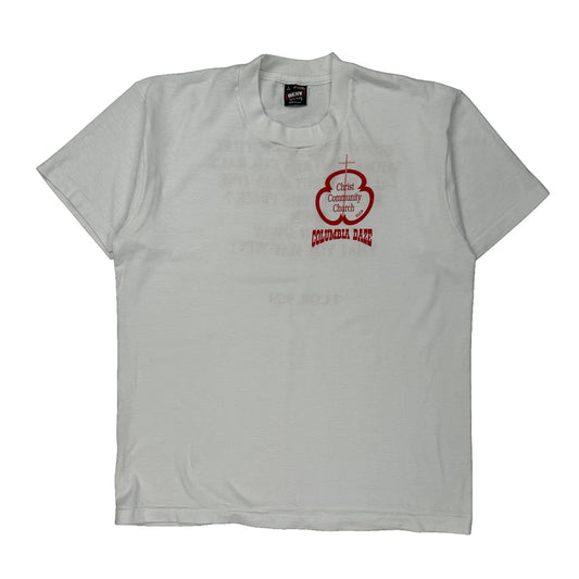 Christ Community Church Fruit Of The Loom T-Shirt - Large White Cotton Blend