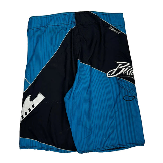 Vintage Billabong Striped Board Shorts - 33W 10L Blue Polyester