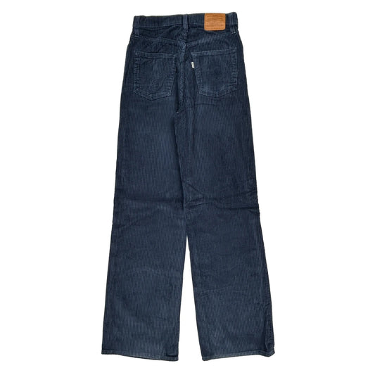 Levis Wide Leg Cord Trousers - 26″ Waist Blue Corduroy
