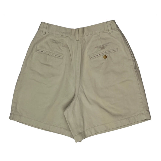Polo Sport Pleated Chino Shorts - 27W UK 8 Beige Cotton