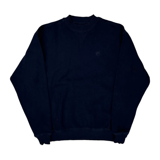 Fila Sweatshirt - Small Navy Cotton Blend