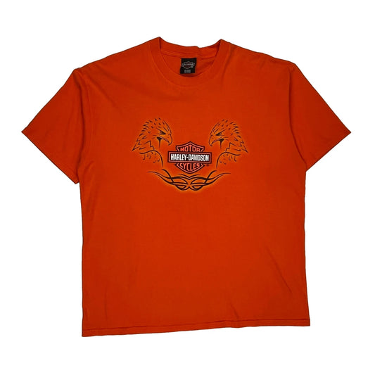 Playa Del Carmen Harley Davidson Graphic T-Shirt - XL Orange Cotton