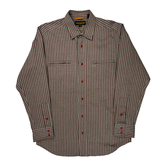 Timberland Striped Shirt - Medium Brown Cotton