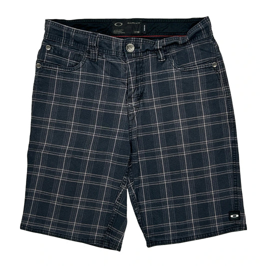 Oakley Checked Shorts - 31W 12L Grey Cotton
