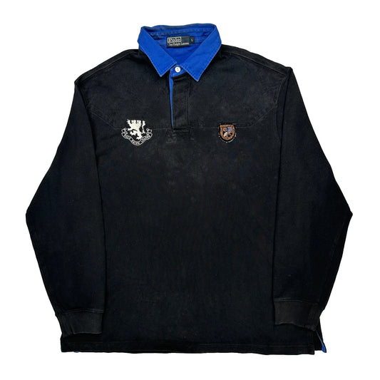 Polo By Ralph Lauren Rugby Shirt - Large Blue Cotton