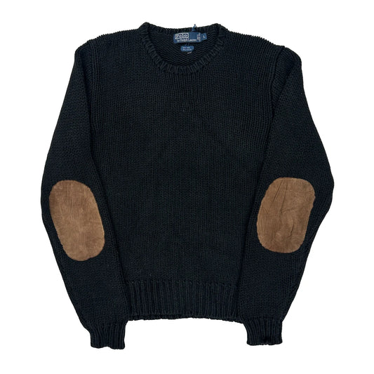 Italian Yarn Polo By Ralph Lauren Sweater - Large Brown Wool