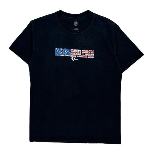 US Grand Prix Fruit Of The Loom Graphic T-Shirt - Large Black Cotton