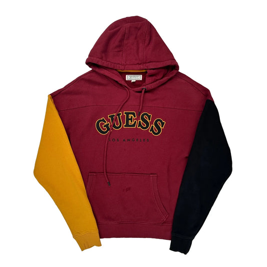 Guess Spellout Hoodie - Small Black Cotton
